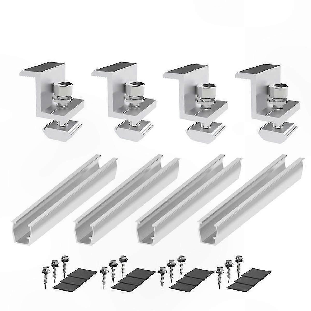 Photovoltaic Panel Mounting Bracket with Rail for Solar Module Fastening