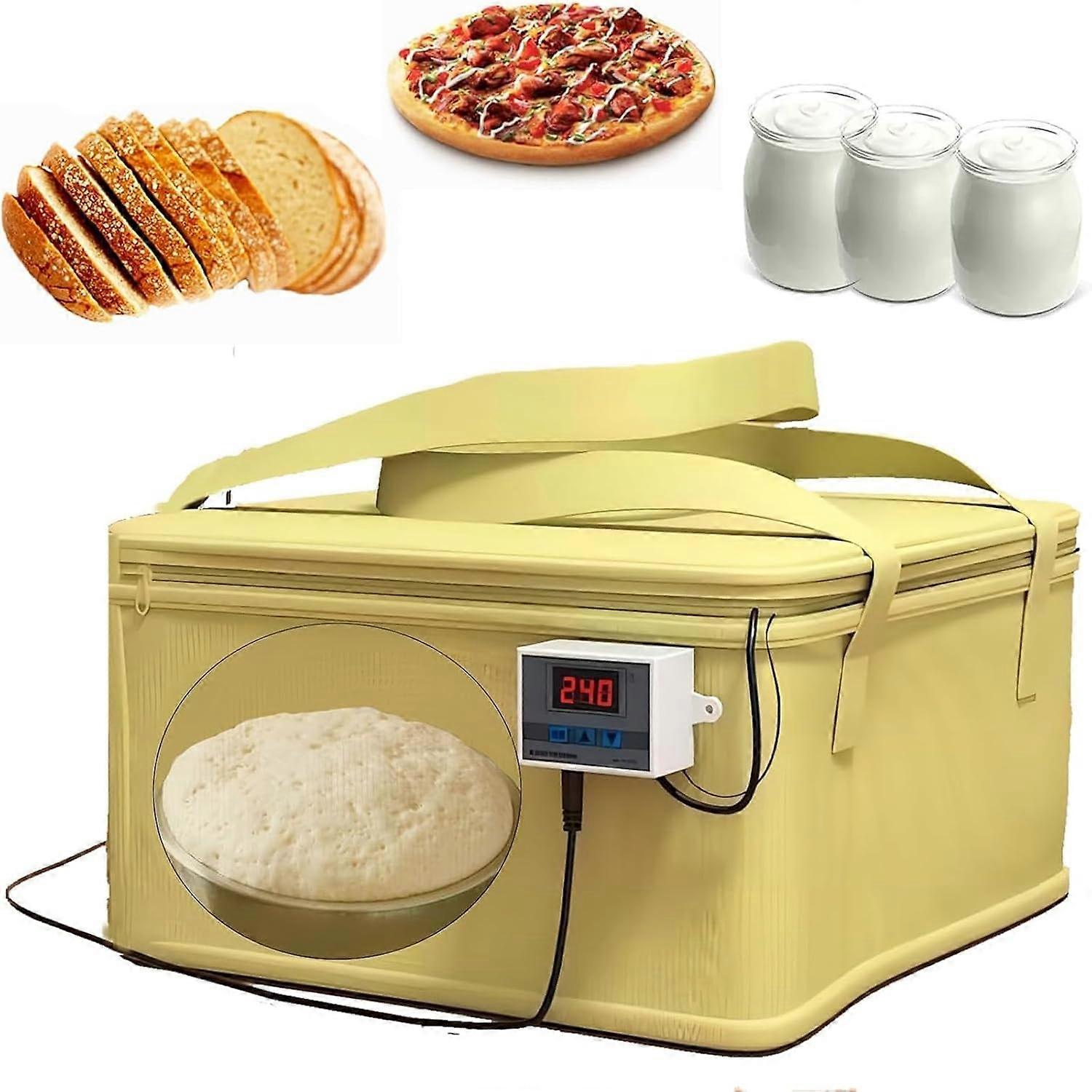 Adjustable Temperature Dough Proofer with Heater for Bread Pizza Yogurt Baking Orange