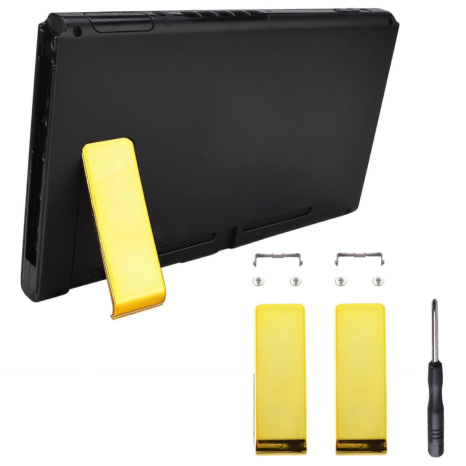 2 Pack Chrome Gold Kickstand Replacement Back Bracket Holder Stand for Nintendo Switch