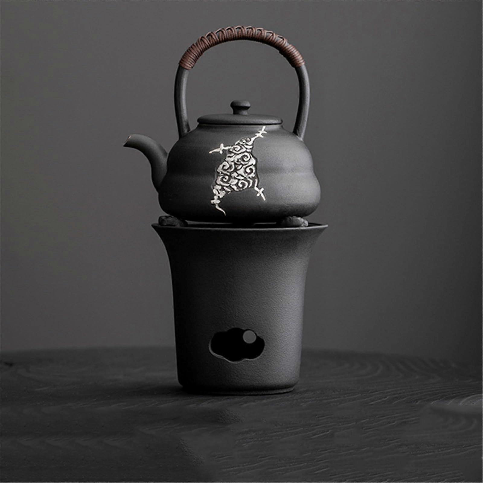 Extra Thick Ceramic Teapot with HeatResistant Body and Vintage Handle for Large Capacity Brewing