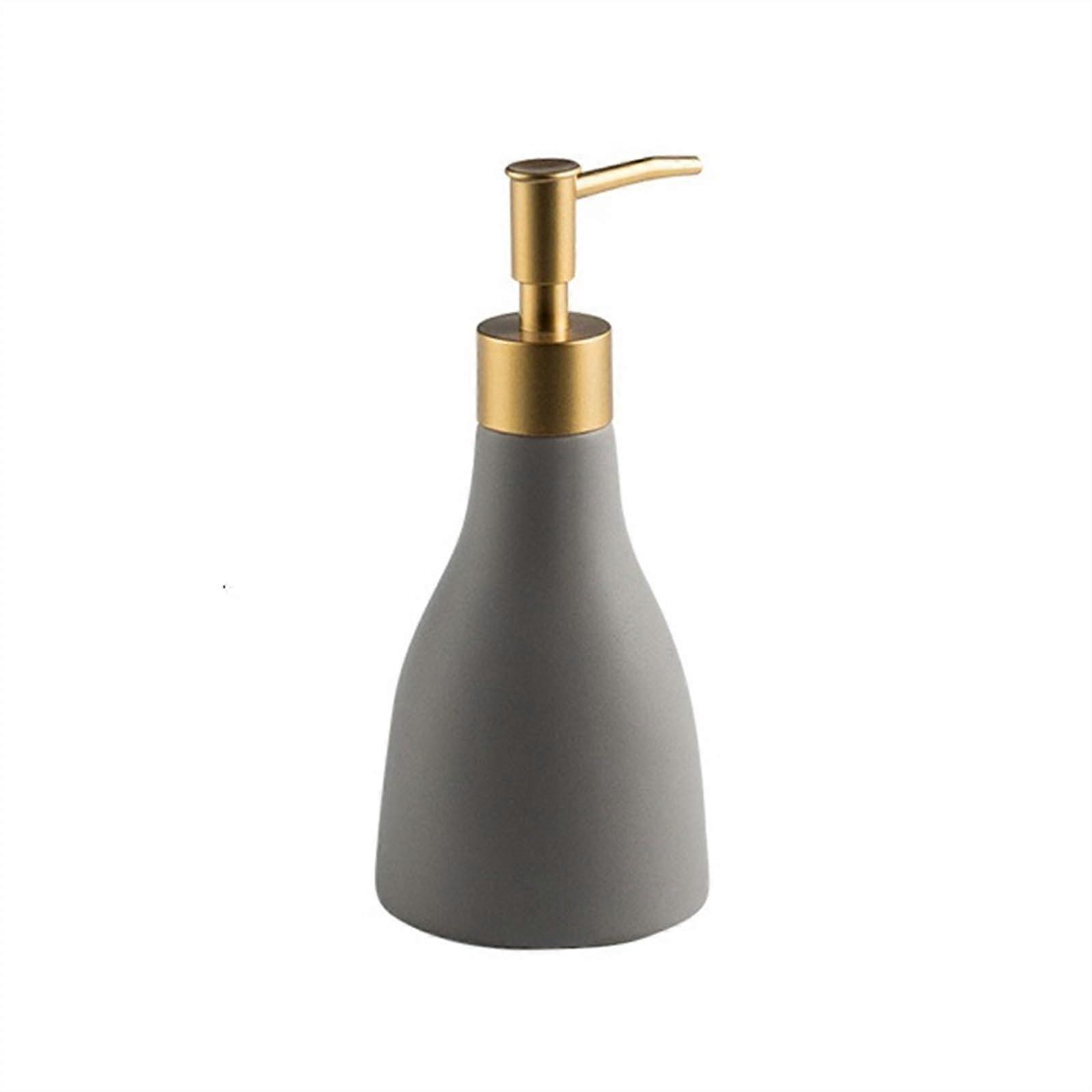 Soap Dispenser Matte Ceramic with Gold Pump 280ml Refillable for Kitchen and Bathroom Sink