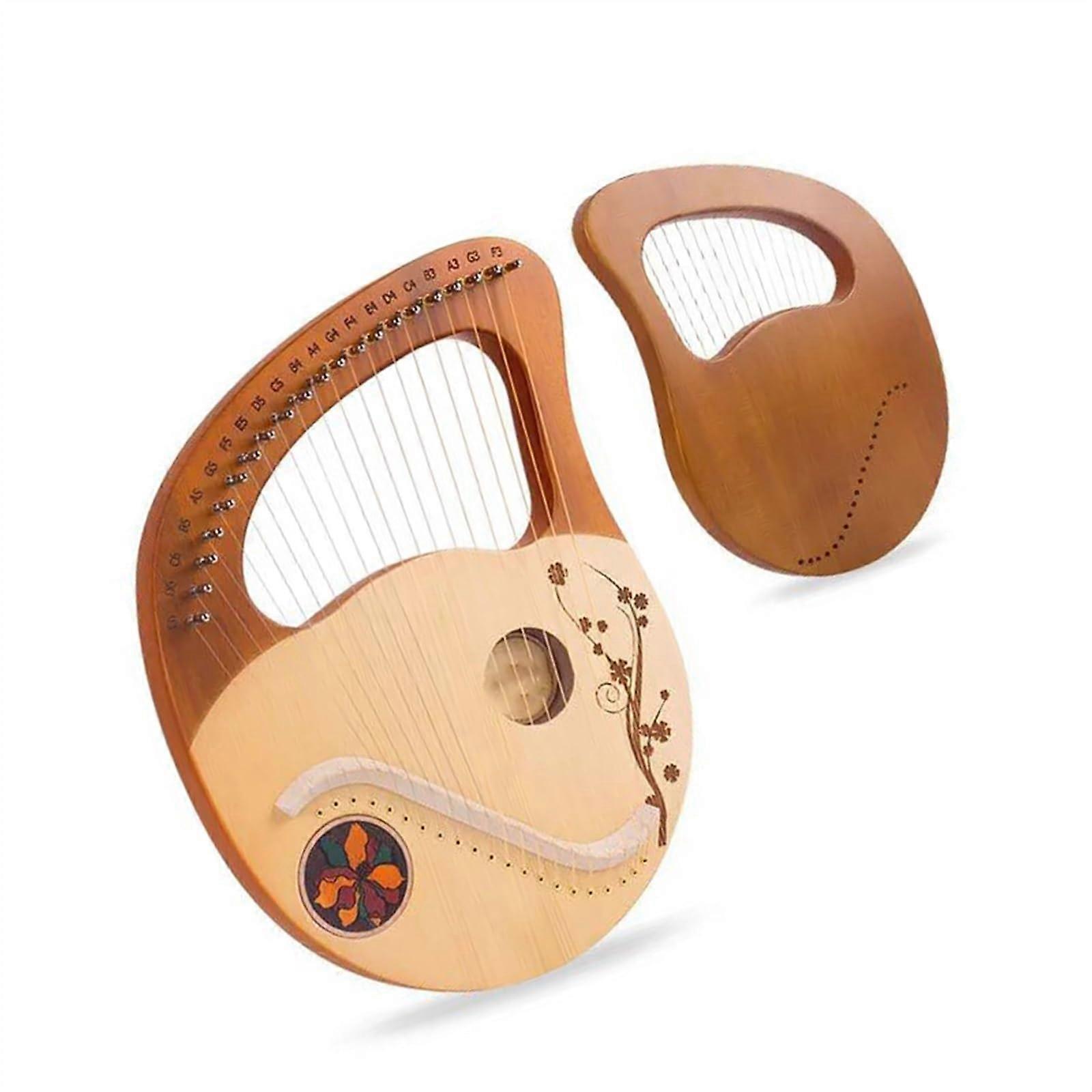 21 String Mahogany Lap Harp for Beginners and Adults, Solid Wood with Warm Clear Sound