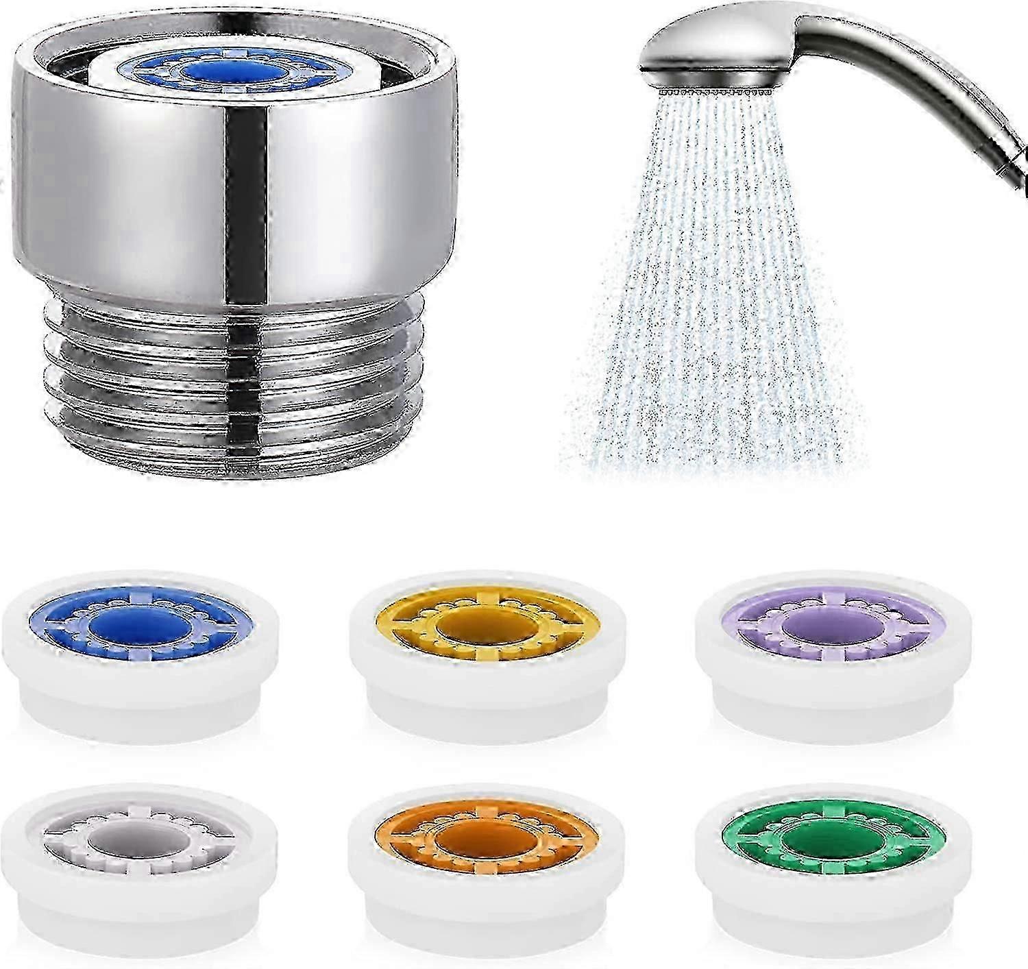 Flow Regulators for Shower Head, Shower Flow Restrictor Set, Adapter, 6 Different Flow Rates