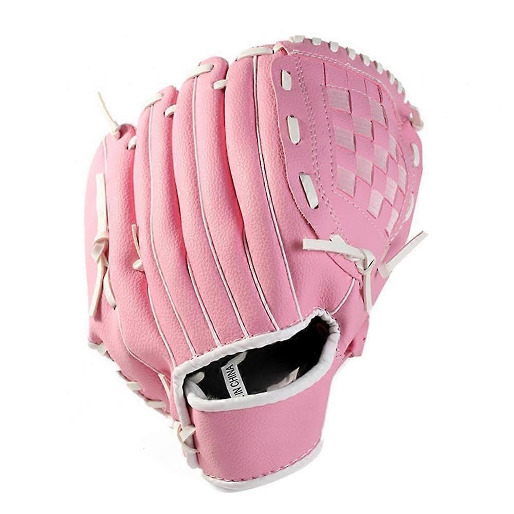 Baseball Glove with Impact Protection Padding, Durable Stitching, PU Leather for Kids Adults Left Hand Pink Softball Practice