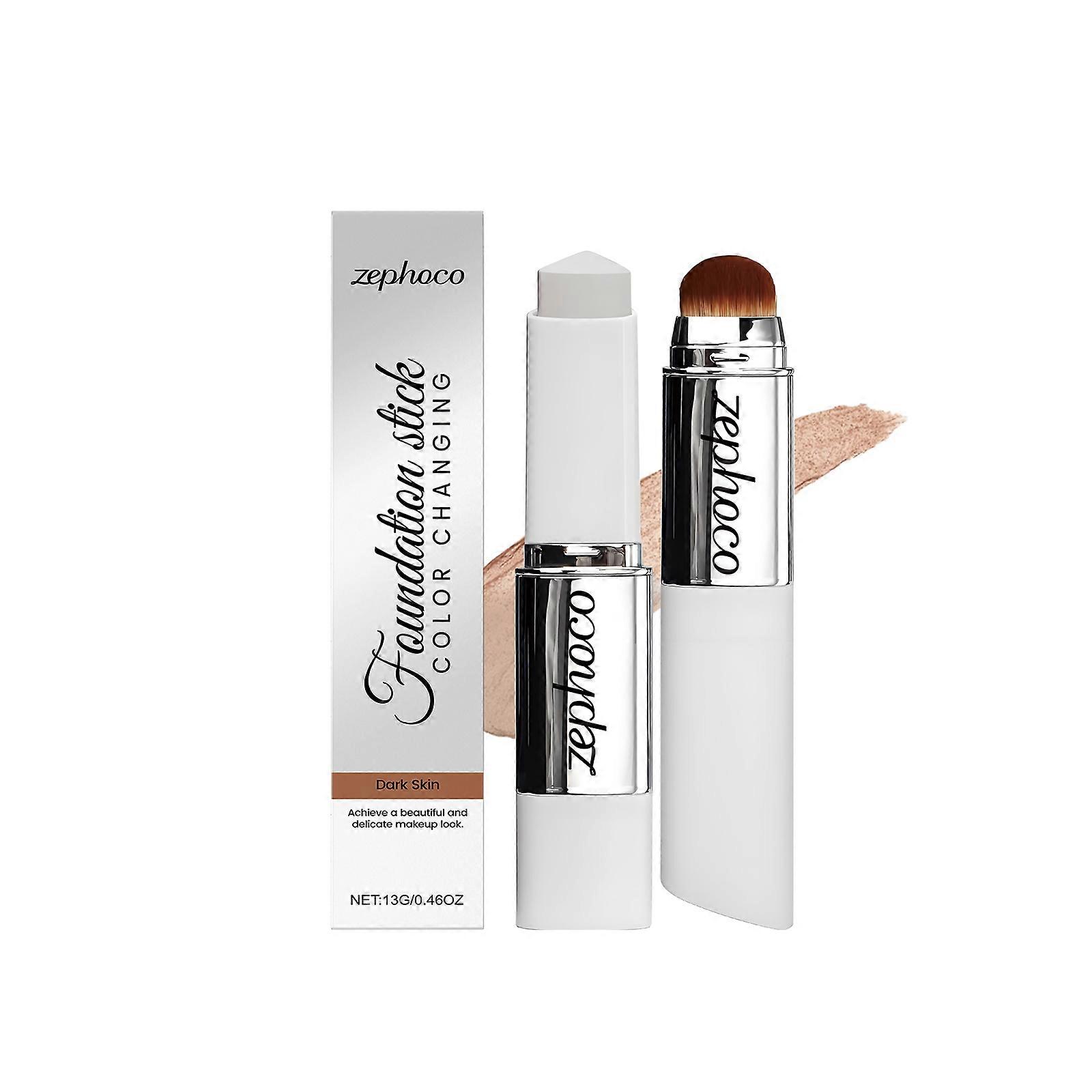 Zephoco Dark Skin Concealer Color-Changing Foundation Stick: Lichte, hydraterende, verhelderende, matte en transparante foundation stick