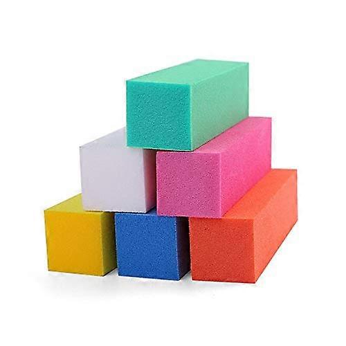 Nail Buffer Block Double Sided Durable Sponge Nail File for Smooth Finish Manicure Random Color