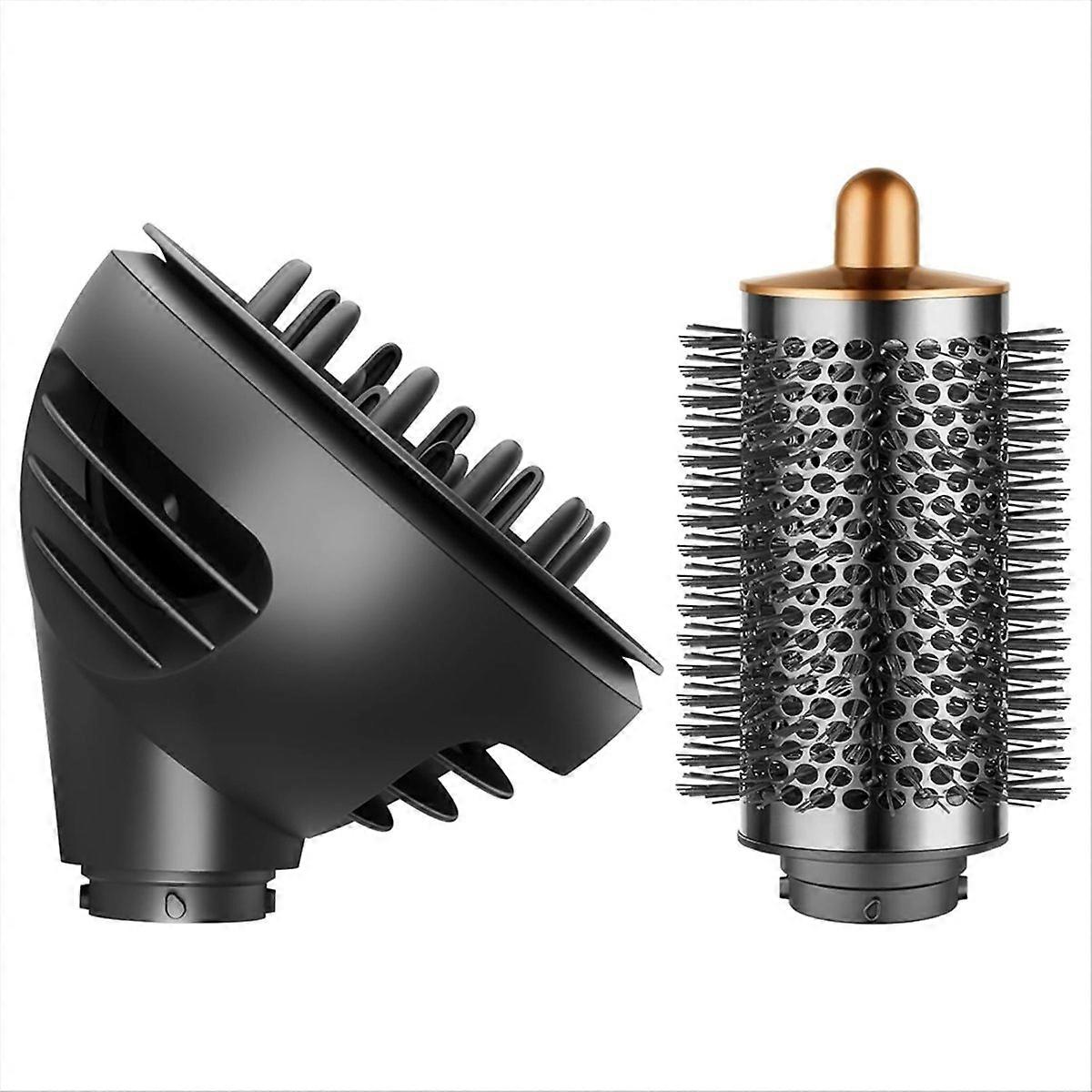 Wave Curl Diffuser Black and Large Round Brush Attachment for to Enhance Curl Definition Control Wav