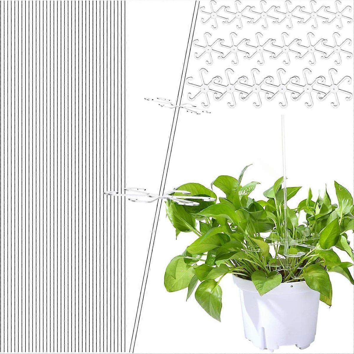 18 Pcs 16 Inch Acrylic Plant Stakes with Stem Hook Support