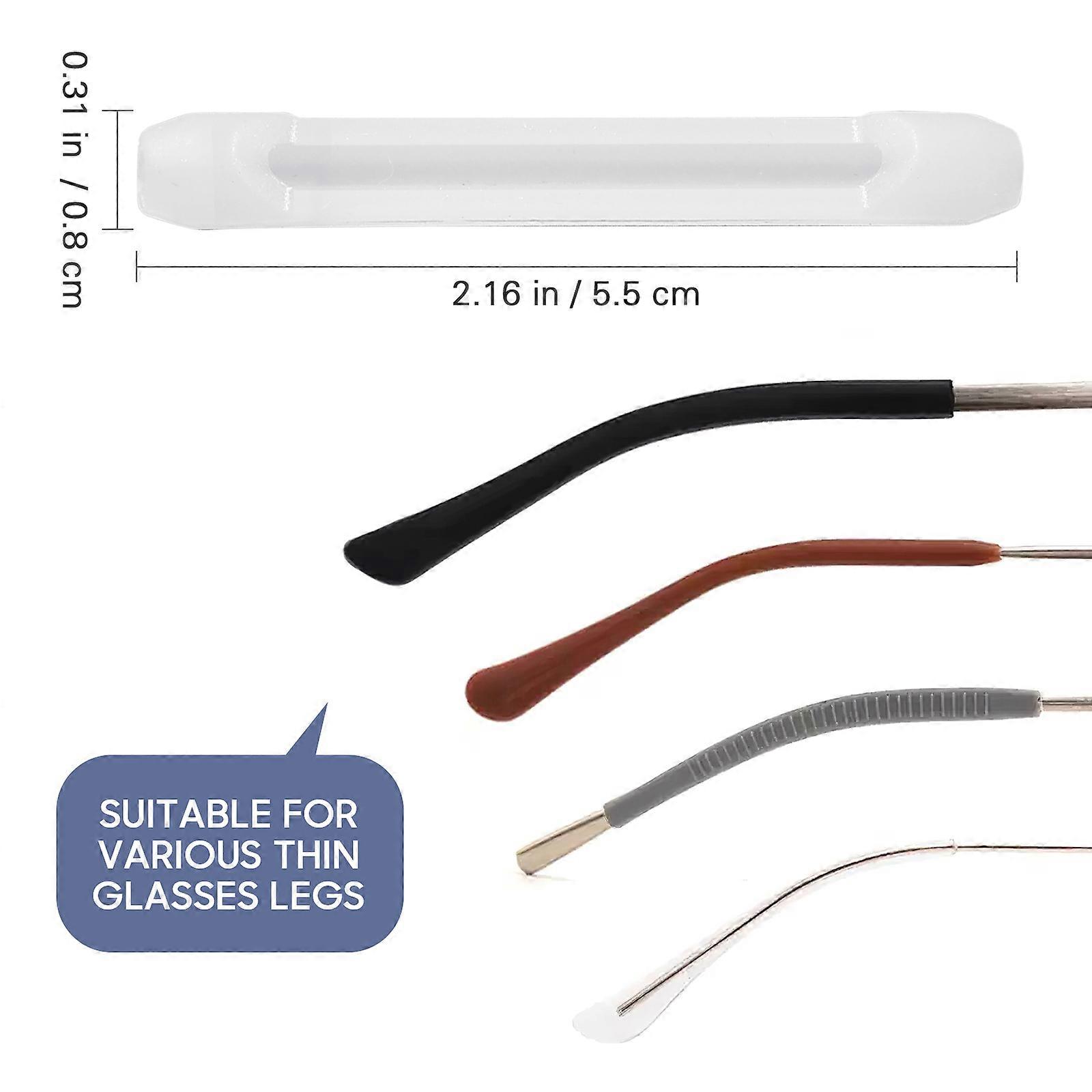 White Silicone Eyeglass End Tips for Anti-Slip Function with 10Pairs