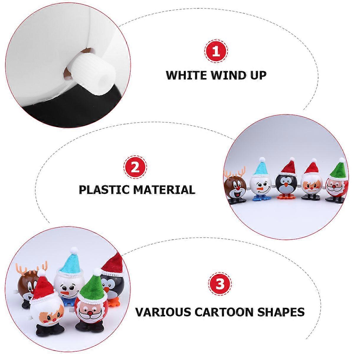Christmas Toys Plastic Walking Toys with Wind Up Function 5Pcs