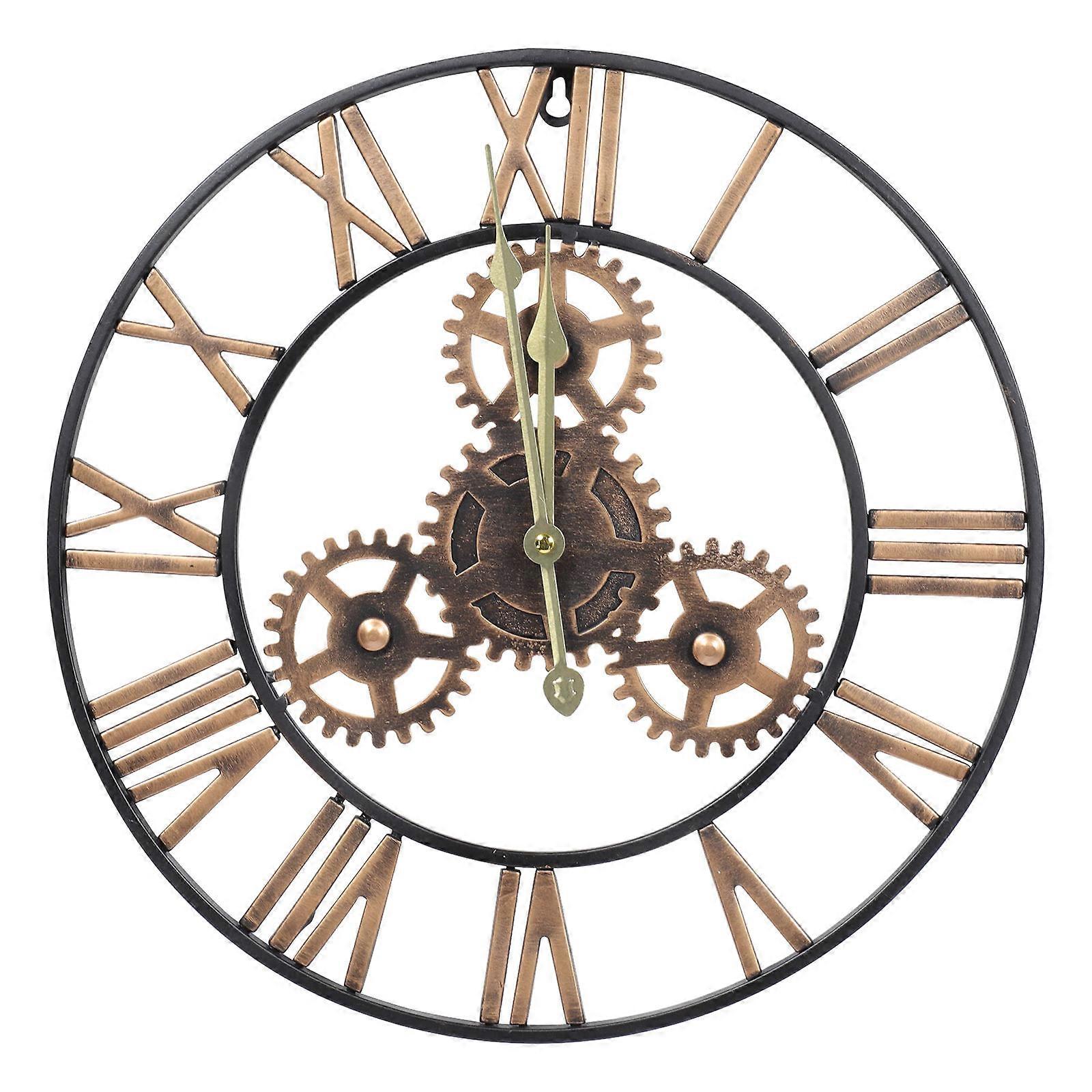 Golden Simple Wall Clock Iron Art Clock for Decoration Use 1Pcs