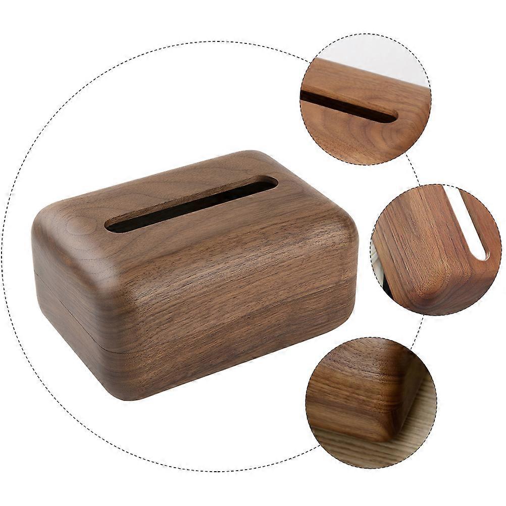 Wooden Tissue Box Paper Container for Home Use 2Pcs Brown