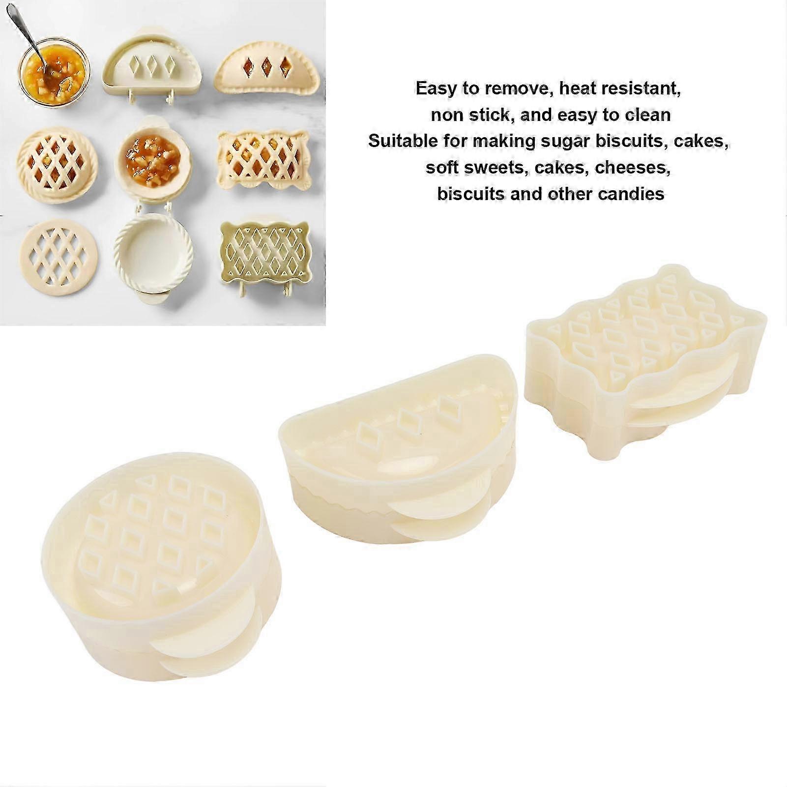 Environmentally Friendly Mini Pie Molds Set, Hand Pie Maker for Kitchen, 3 Shapes Rectangle Semicircular Round
