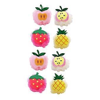 Juego de 8 esponjas de baño de malla suave con forma de flor y lazo para colgar, para adultos y niños.