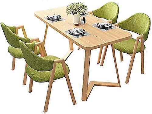 Modern Dining Table Set with Ergonomic Curved Backrest and SpaceSaving Design, Green