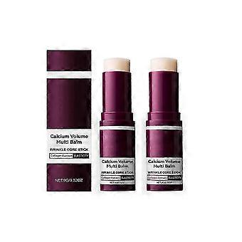 Bálsamo multiusos de calcio, bálsamo multiusos de volumen de calcio, barra antiarrugas, barra hidratante de colágeno, antienvejecimiento, hidratante y reafirmante, adecuado para ojos y rostro.