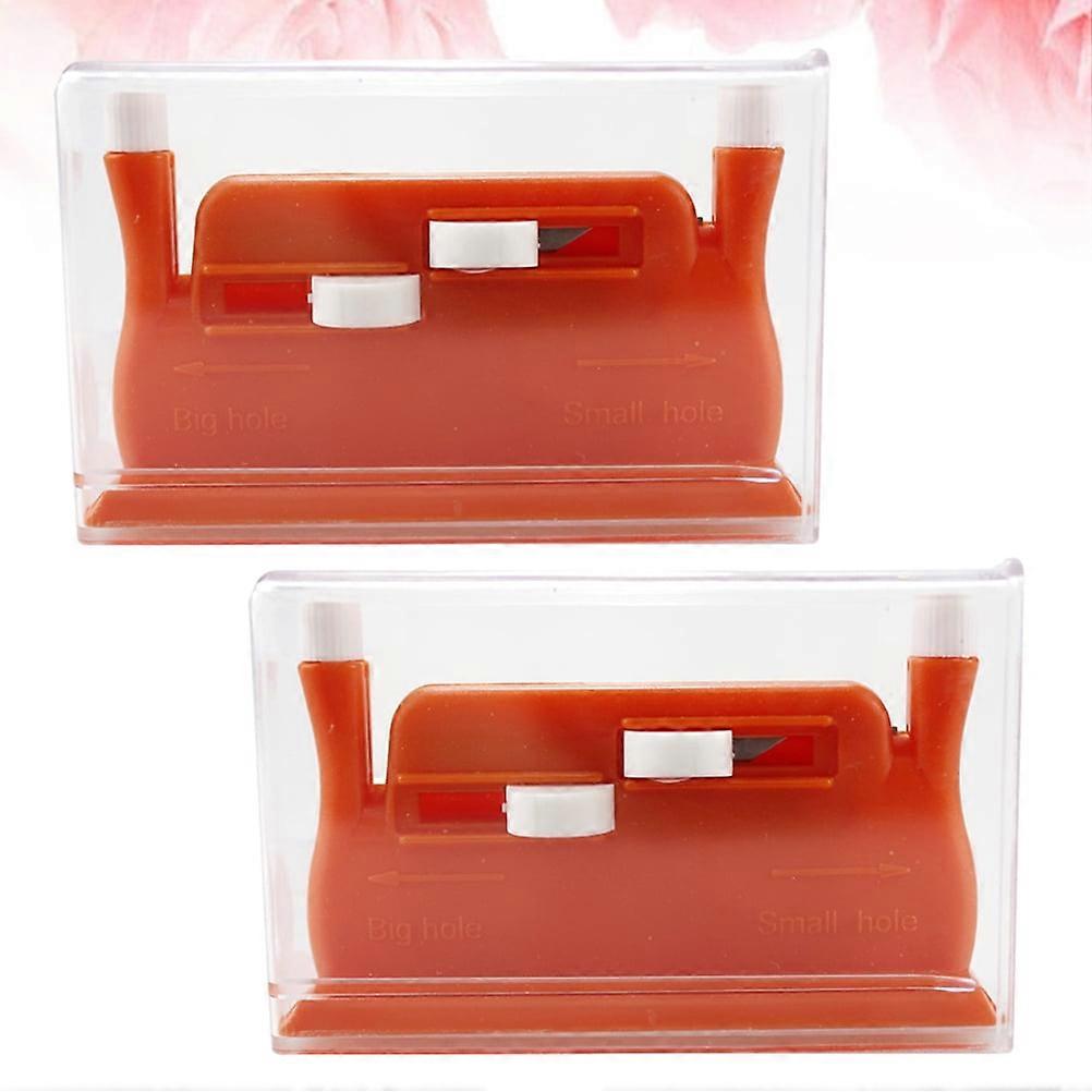Plastic Needle Threader Doublehead Threading Device for Elder with Dim Eyesight Red Mini Size 2Pcs