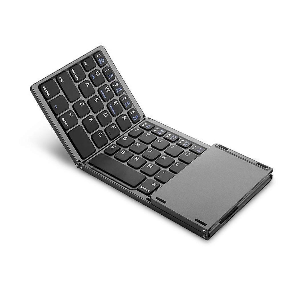Portable Touch Computer Keyboard Ultra-thin Wireless Keyboard Foldable Tablet Keyboard (Grey)