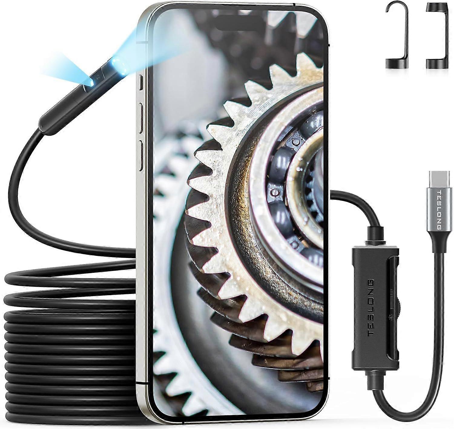 Dual Lens Endoscope with Light, USB-C Borescope