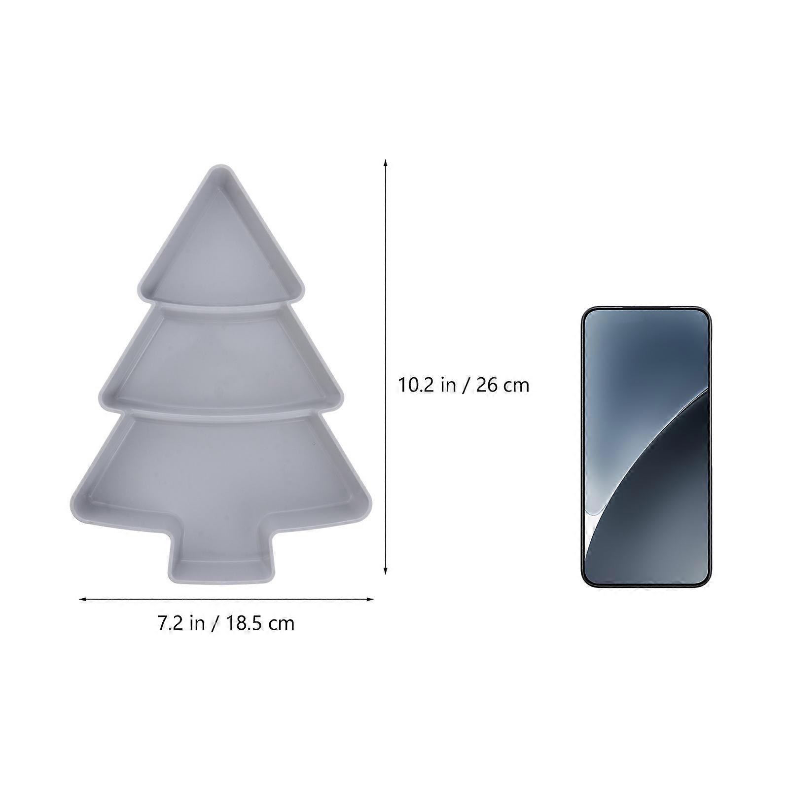 Plastic Christmas Tree Shaped Snack Tray for Candy and Nuts 2Pcs