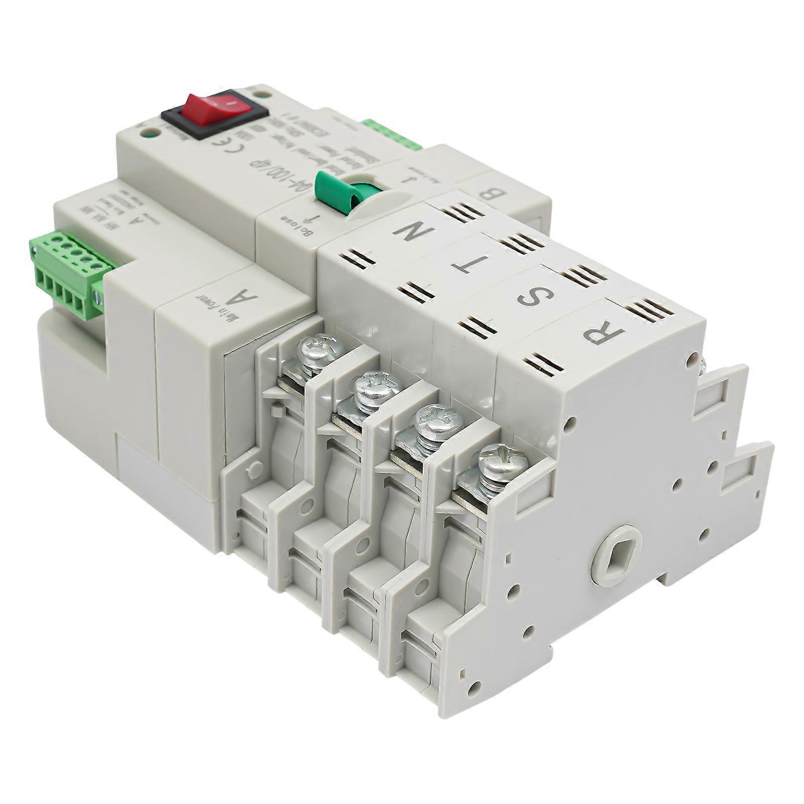 Dual Power Transfer Switch Automatic Changeover Switch 4P 100A Transfer Switch