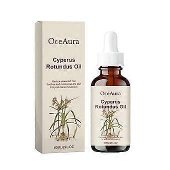 Cyperus Rotundus Öl, natürlicher Haarwuchshemmer, beruhigendes Öl nach der Haarentfernung für Gesicht und Körper, reduziert unerwünschte Haare und spendet Feuchtigkeit, 60 ml