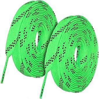 Cordones de hockey, patines de hockey, cordones antifractura (1 par, color verde)
