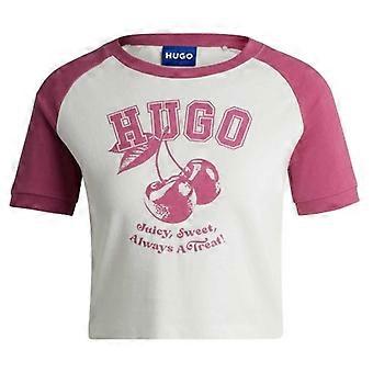 Hugo Womens/Ladies Crew Neck Short-Sleeved Crop T-Shirt