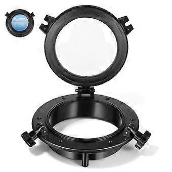 Boat Window Yacht Round Opening Porthole 8.5" Replacement Tempered Glass Window Porthole Easy Installation for Marine/Boat/RV Hatch