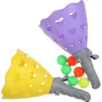 1 Set of Children Catch Ball Game Basket with Balls Funny Catch Launcher Baskets Balls Toys Outdoor Toys