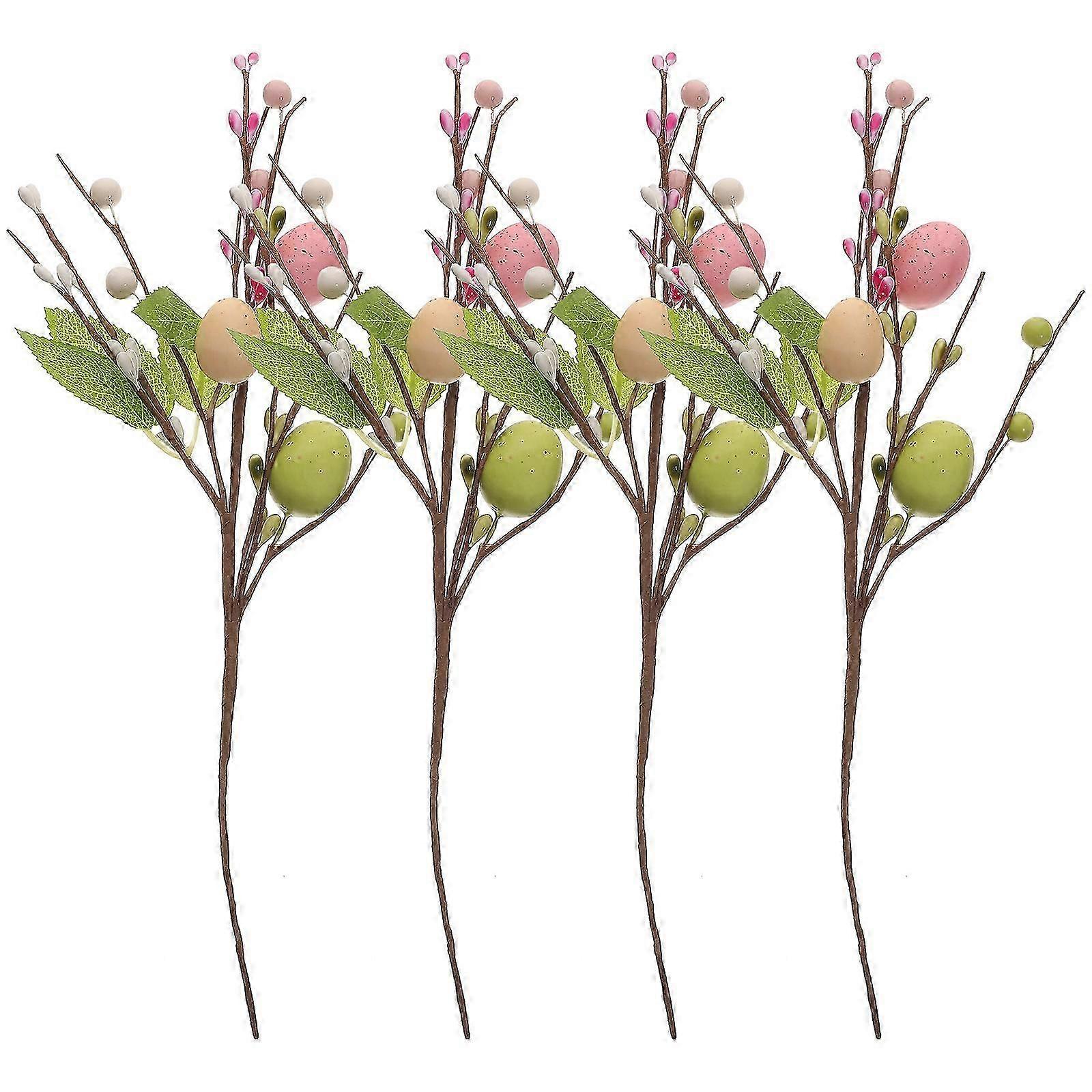 Artificial Egg Branch for Easter Floral Arrangement 4Pcs Pack
