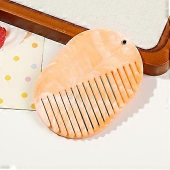 Marble Print Hair Comb Portable With Mirror Foldable Travel Makeup Mirror Acrylic Comb 2 In 1 For Women Hair Accessories