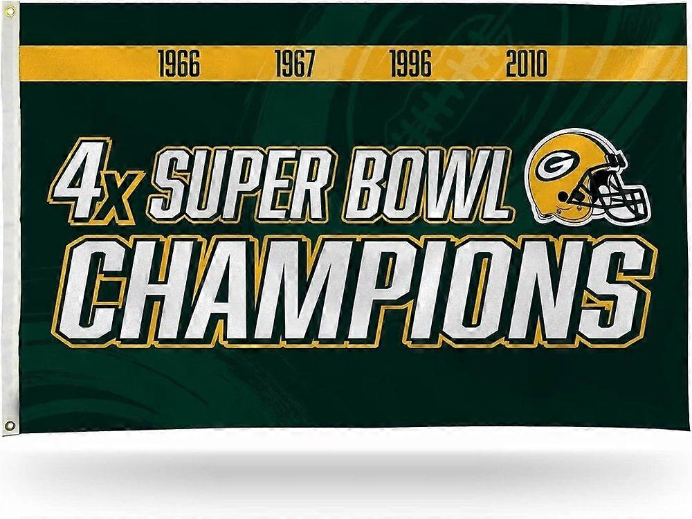 Drapeau des Green Bay Packers, 4 fois champions du Super Bowl, NFL AG00313