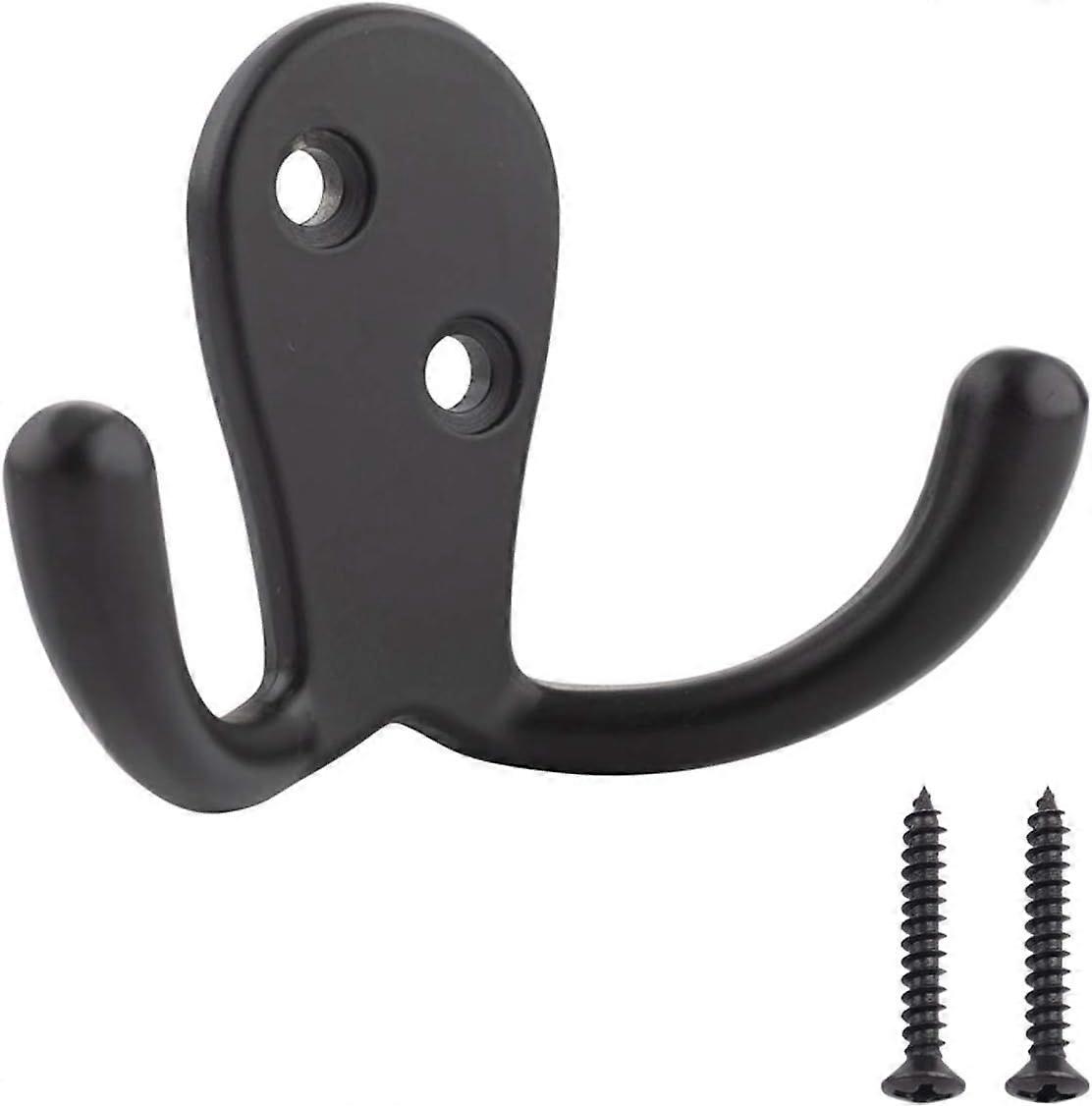Opaque Black 5 Piece Curved Robe Hook