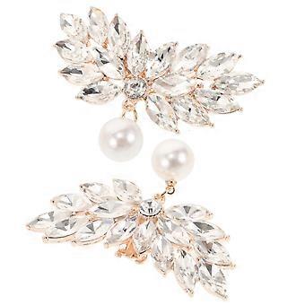 2pcs Detachable Rhinestones Pearl Shoe Clips Crystal Shoe Buckles Wedding Bridal Shoe Jewelry Charm for Women High Heels