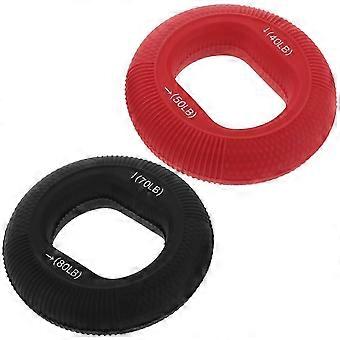 Grip Strength Trainer Kit Hand Exerciser Red Color For Athletes Advanced Users Silicone Material 2Pcs