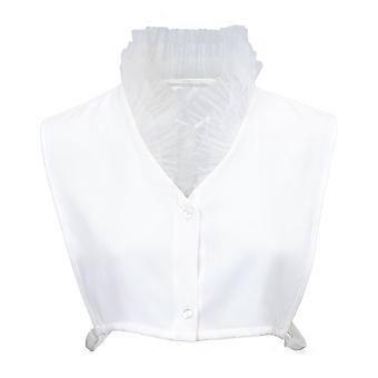 Fake Collar for Women, Detachable Collars with Pleated Ruffle High Neck, Half False Shirt Blouse Collar, Elegant Victorian Style Dickey Collar for Swe
