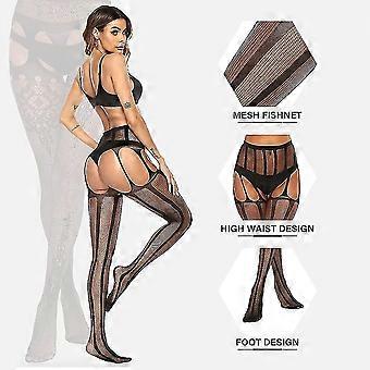 4 Pairs Black Patterned Goth Fishnet Tights Mesh Stockings Sexy Cross Pantyhose