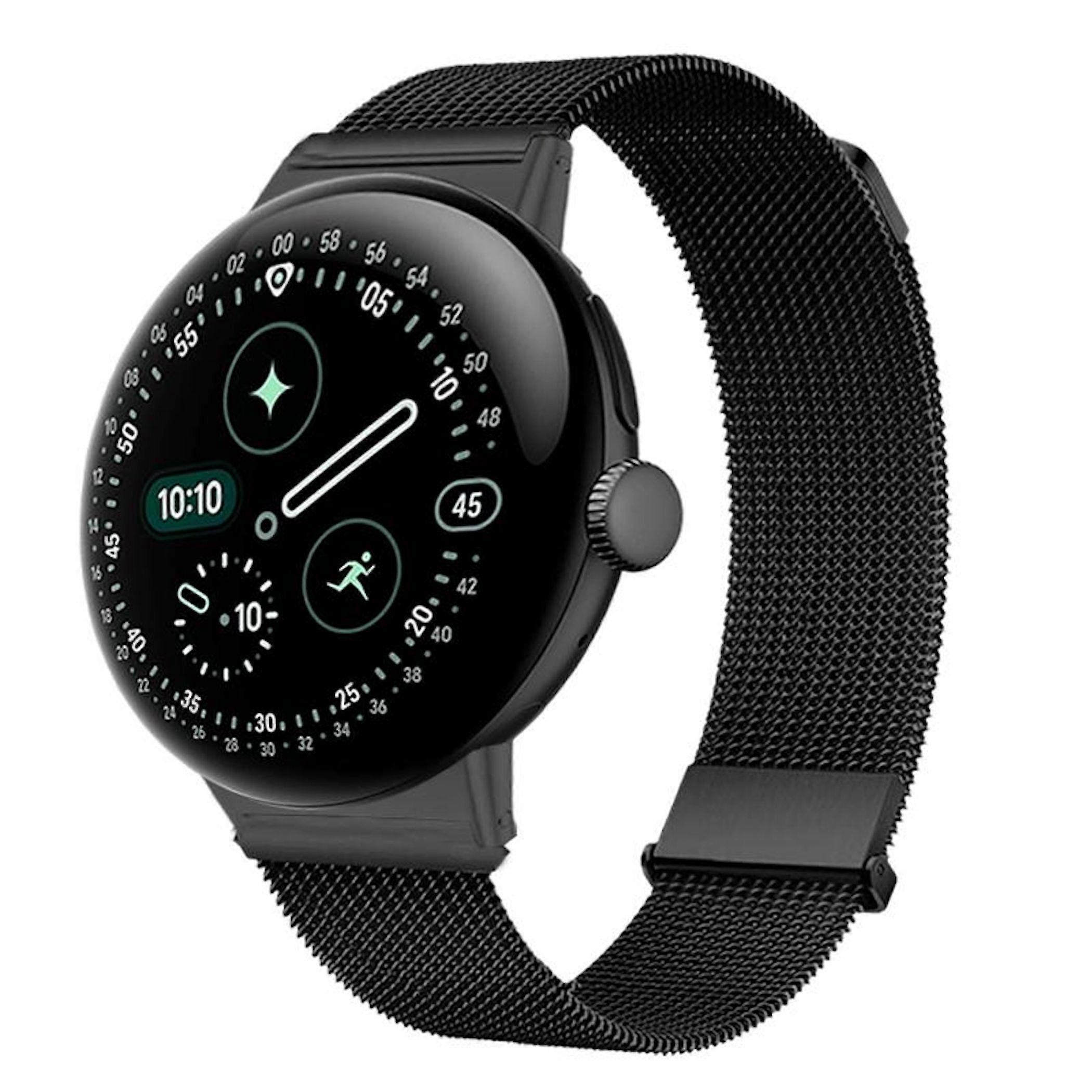 Metal Smartwatch Band for Google Pixel Watch 4 / 3 / 2 41mm Magnetic Black
