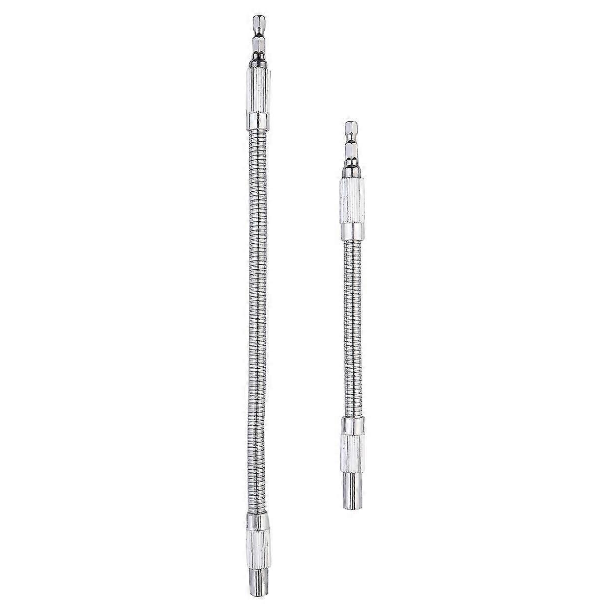 Silver Flexible Drill Bit Extension for Electric Drill Set 4Pcs