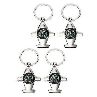 Boussole de poche porte-clés (lot de 4), idéale pour le camping et la survie.