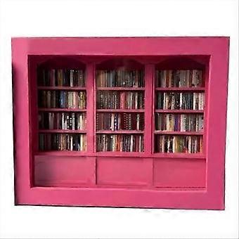 Miniatyr bokhylleprydnader, vardagsrumskontorsdekoration rosa