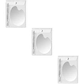 Set di tavolozze per miscelazione in acciaio inossidabile per trucco e nail art professionali, con anelli miscelatori indossabili.