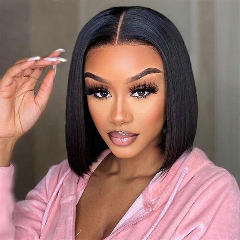 women's center parted wig with bangs