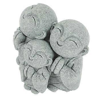 Aquarium-Dekoration Mönchsstatue Ornament für Aquarium 5er-Set Grauer Sandstein