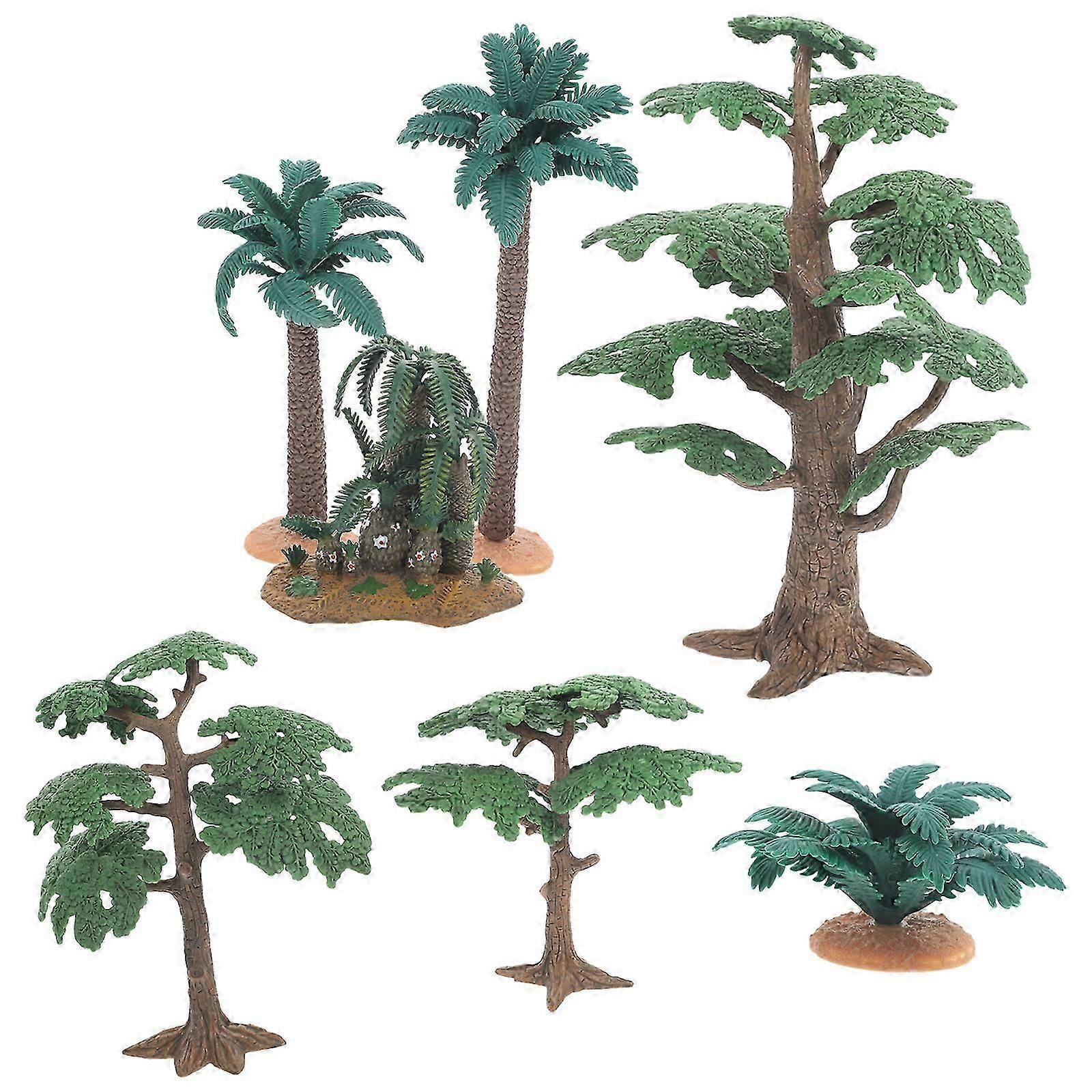 7pcs Simulation Tree Models Plastic Model Trees Scenery Model Simulation Trees