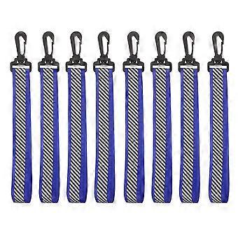 Conjunto de 8 chaveiros com alça refletora dupla face para mochila - Pingente refletor de segurança com clipe - Equipamento de visibilidade para caminhadas noturnas, camping e escalada.
