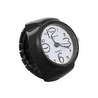 Watch Shaped Ring Unisex Watch for Adults 1Pcs Black Quartz Unique Gift