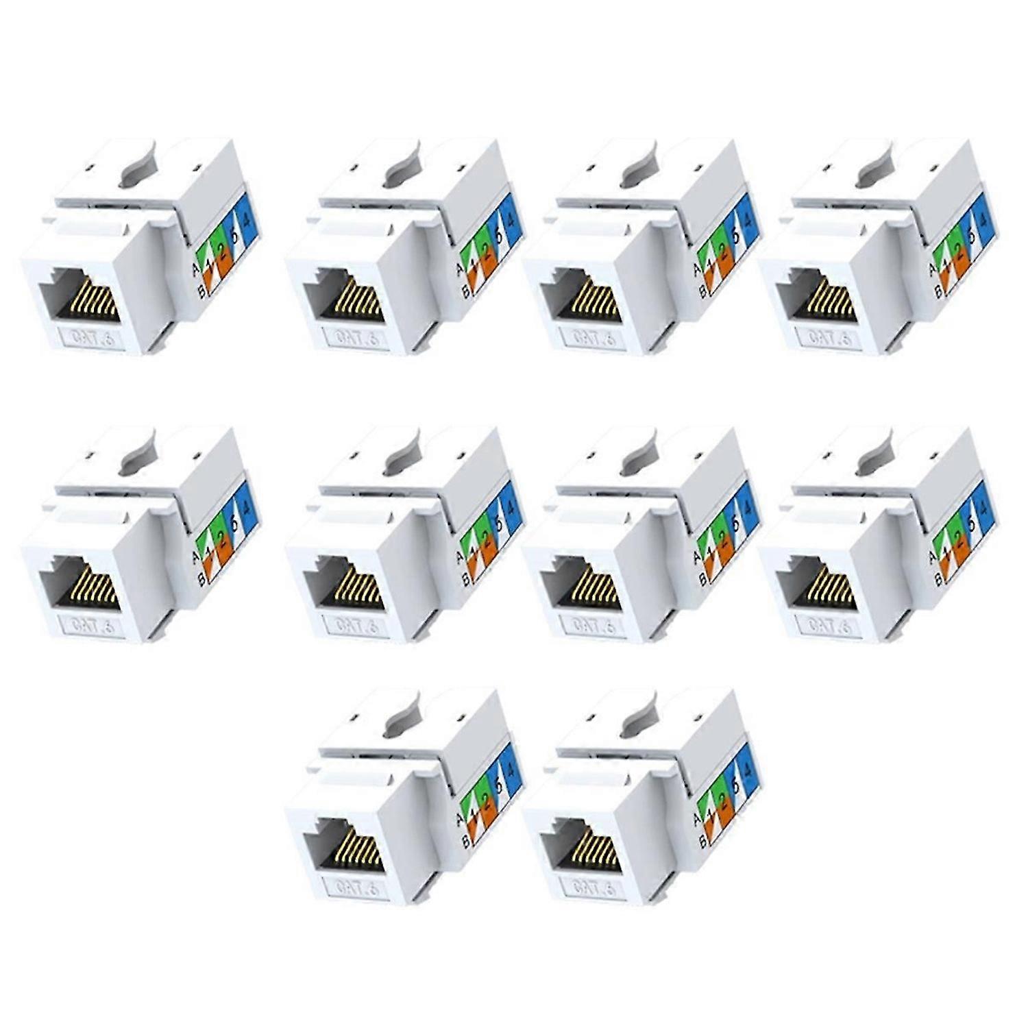 10PCS Cat6 Jack, Ethernet Punch Down Connector, Compatible Cat5/5e/6