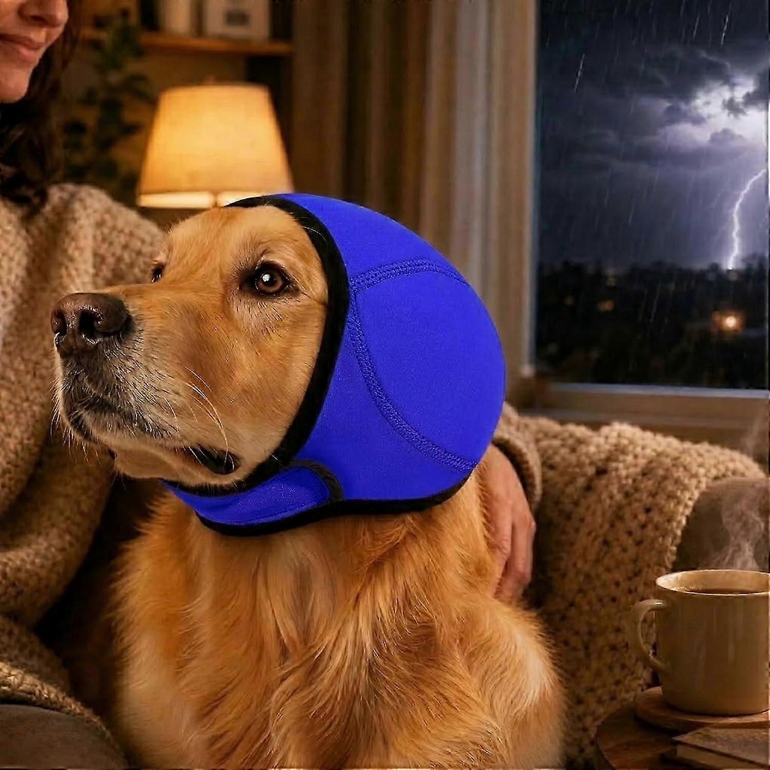 Cache-oreilles antibruit pour chiens : protège-oreilles apaisants pour animaux de compagnie en cas d’orage, de feux d’artifice et pendant le bain. Silencieux, réglable et résistant à l’eau.